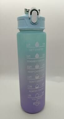 27oz Water Bottle with Time Marker and Straw - Motivational Teal Lid